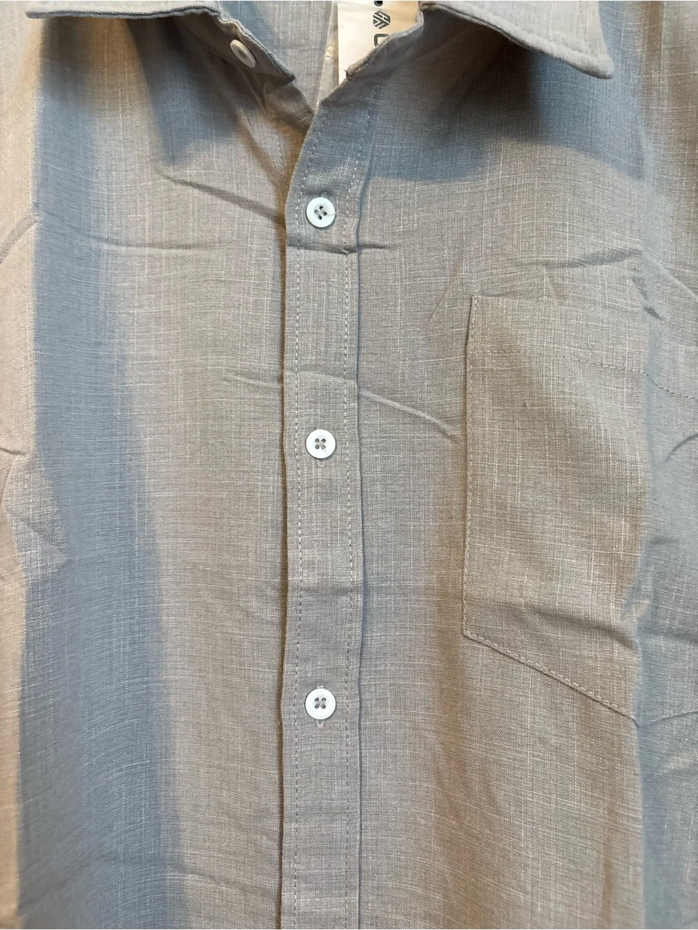COOGI Men's Light Gray Short Sleeve Button-Down Shirt